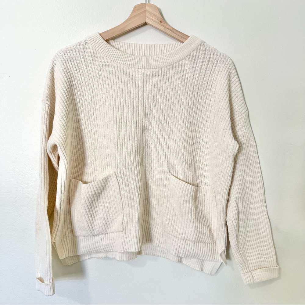 MADEWELL Patch Pocket Cream Sweater